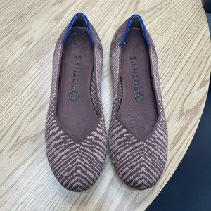 Rothy’s flat in Desert Metallic, size 9.5